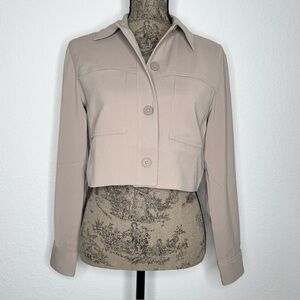 Quince Stretch Crepe Cropped Jacket In Morel Women’s Size X-Small